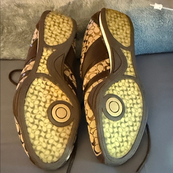 Coach Men's Signature Brown and Cream Sneakers - Picture 5 of 6